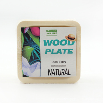 disposable eco friendly wood take out plates with custom logo